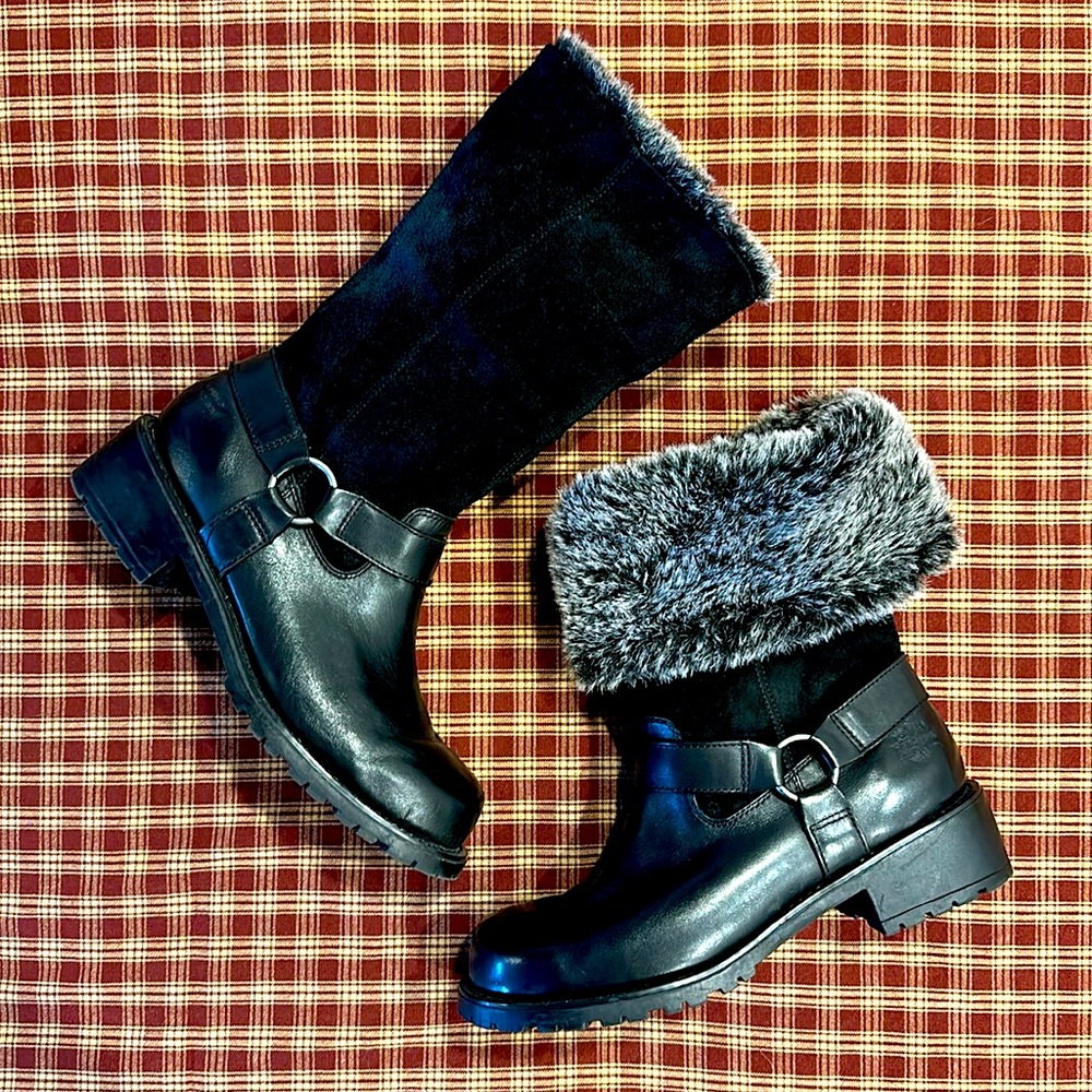Woman’s Harley Davidson Telluride Fur Suede Leather Motorcycle Boot